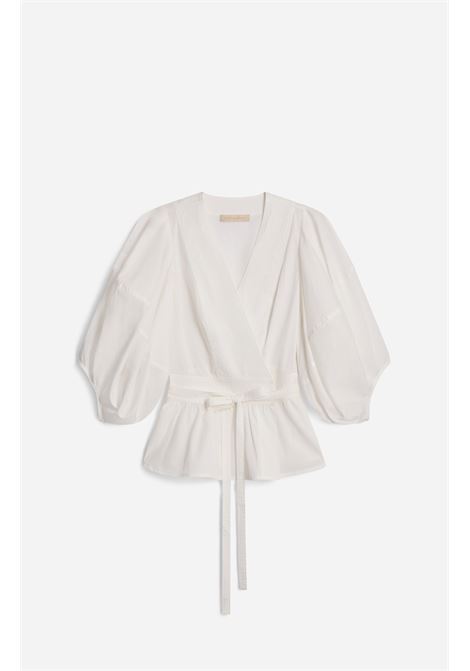 Blusa Vanessa Bruno Gunner a Portafoglio in Lyocell e Cotone - Ecru Vanessa Bruno | Bluse | 4EVA69-V09896003